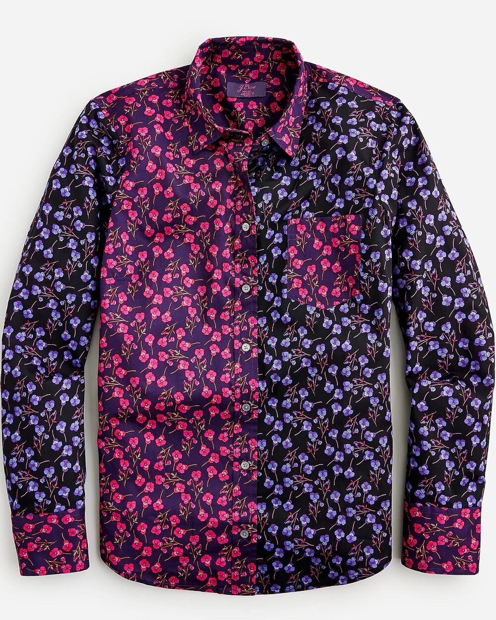J Crew Liberty Fabric Shirt Womens 2 XS Slim Patchwork Floral mixed prints Top